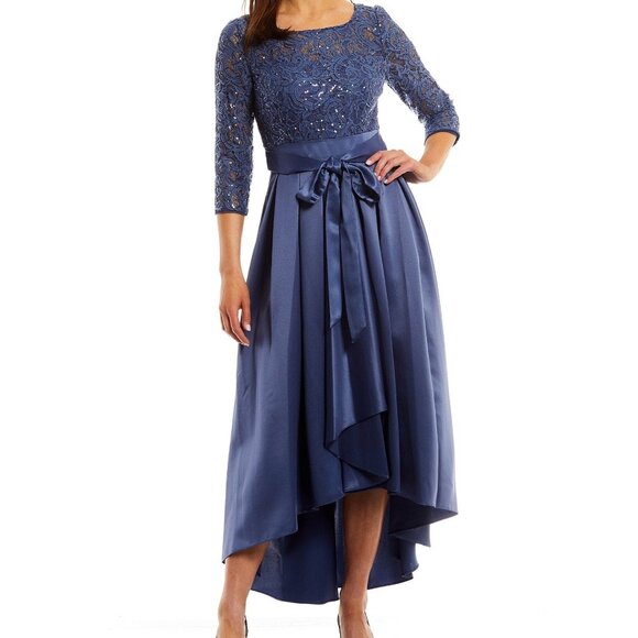 NWT Alex Evenings 81122468 Sequin & Lace Mother of the Bride Wedgewood Size 12